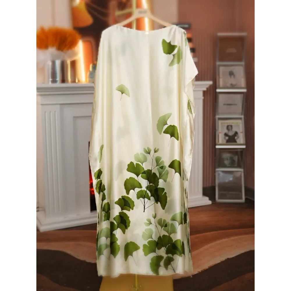 Embroidery Baju - ロングプリントサテンドレス,上質なカフタン,ラージサイズ,サマーファッション,ニューコレクション2024