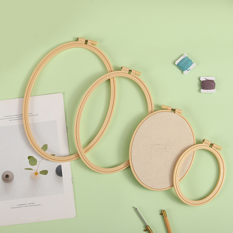 Embroidery Hoop Plastic - 1 個 DIY 針仕事クロスステッチフープマシンプラスチックフレーム刺繍リングラウンドループハンド家庭用縫製ニードルツール