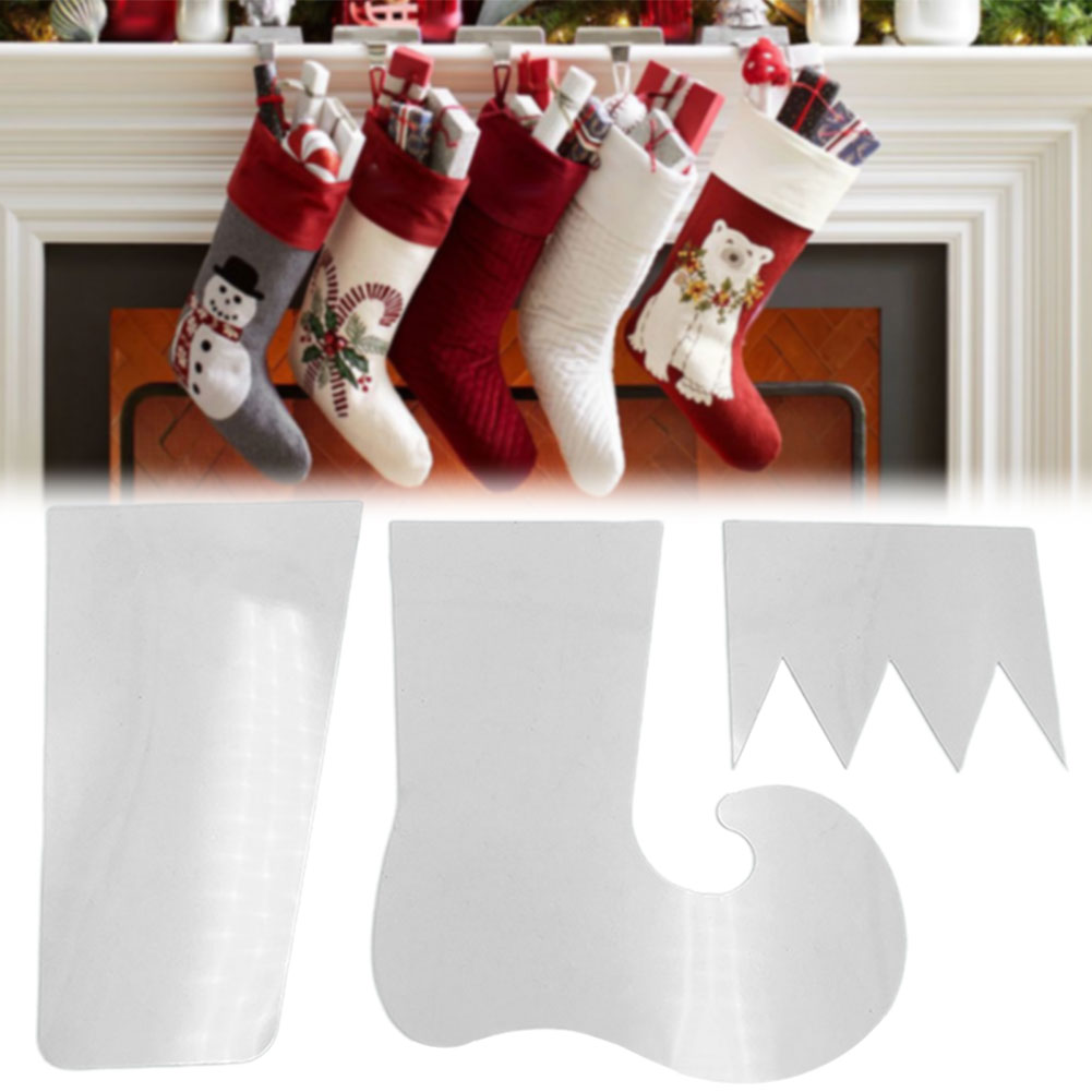 Embroidery Xmas Stocking - エルフクリスマスストッキングテンプレートプラスチックキルティングテンプレート定規縫製アクセサリー