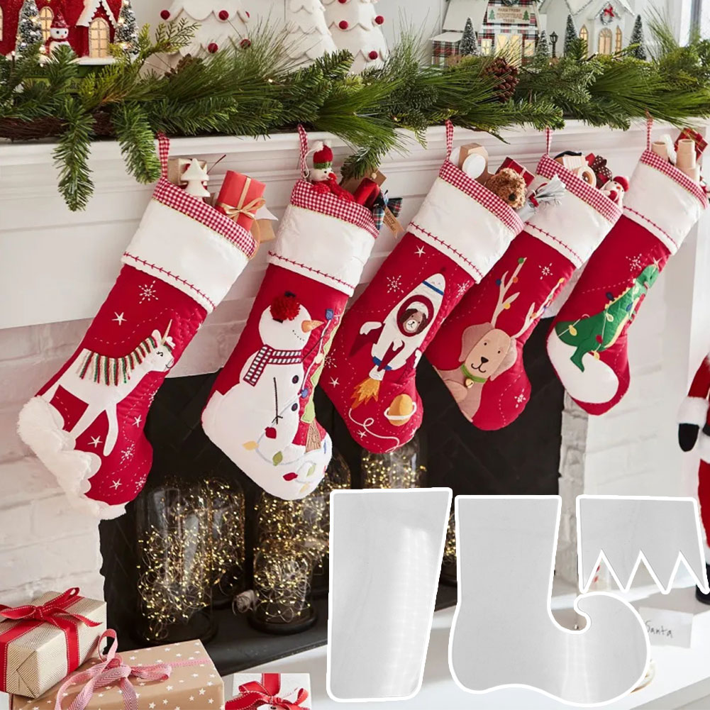 家庭用プラスチックキルティングテンプレート定規縫製用パーソナ - Embroidery Xmas Stocking のレビューと価格
