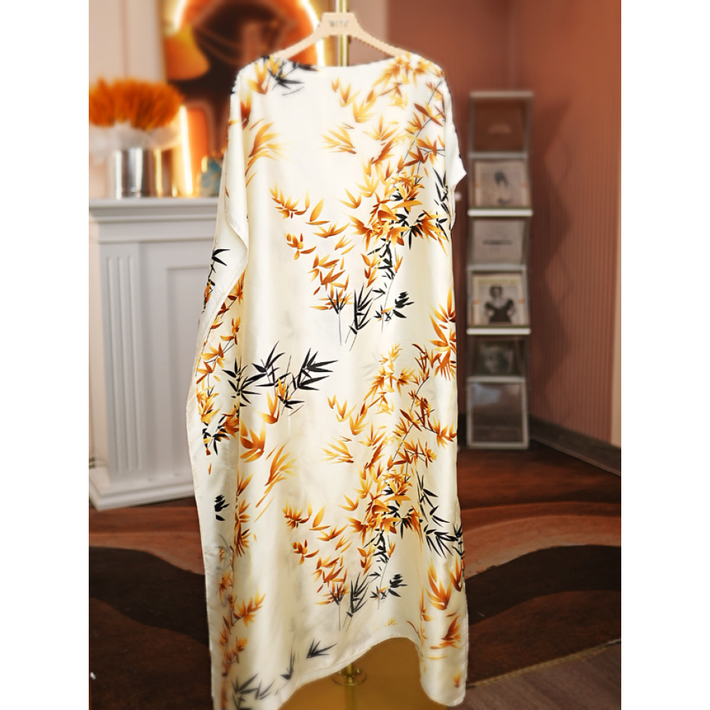 ロングプリントサテンドレス,上質なカフタン,ラージサイズ,サ - Embroidery Baju のレビューと価格