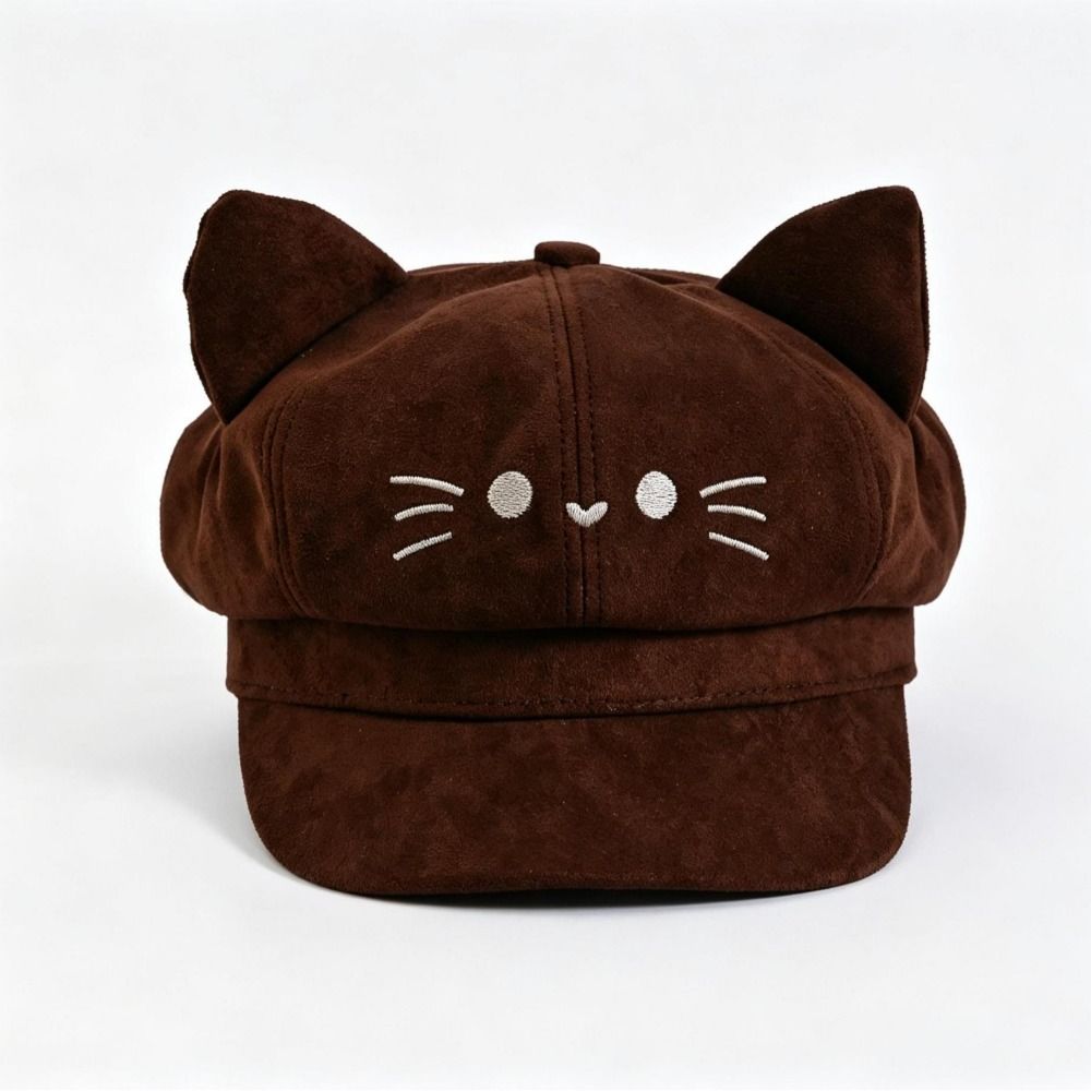 カジュアルな刺繍入り猫耳ベレー帽 Y2K スパイシーガール  - Embroidery Artist のレビューと価格