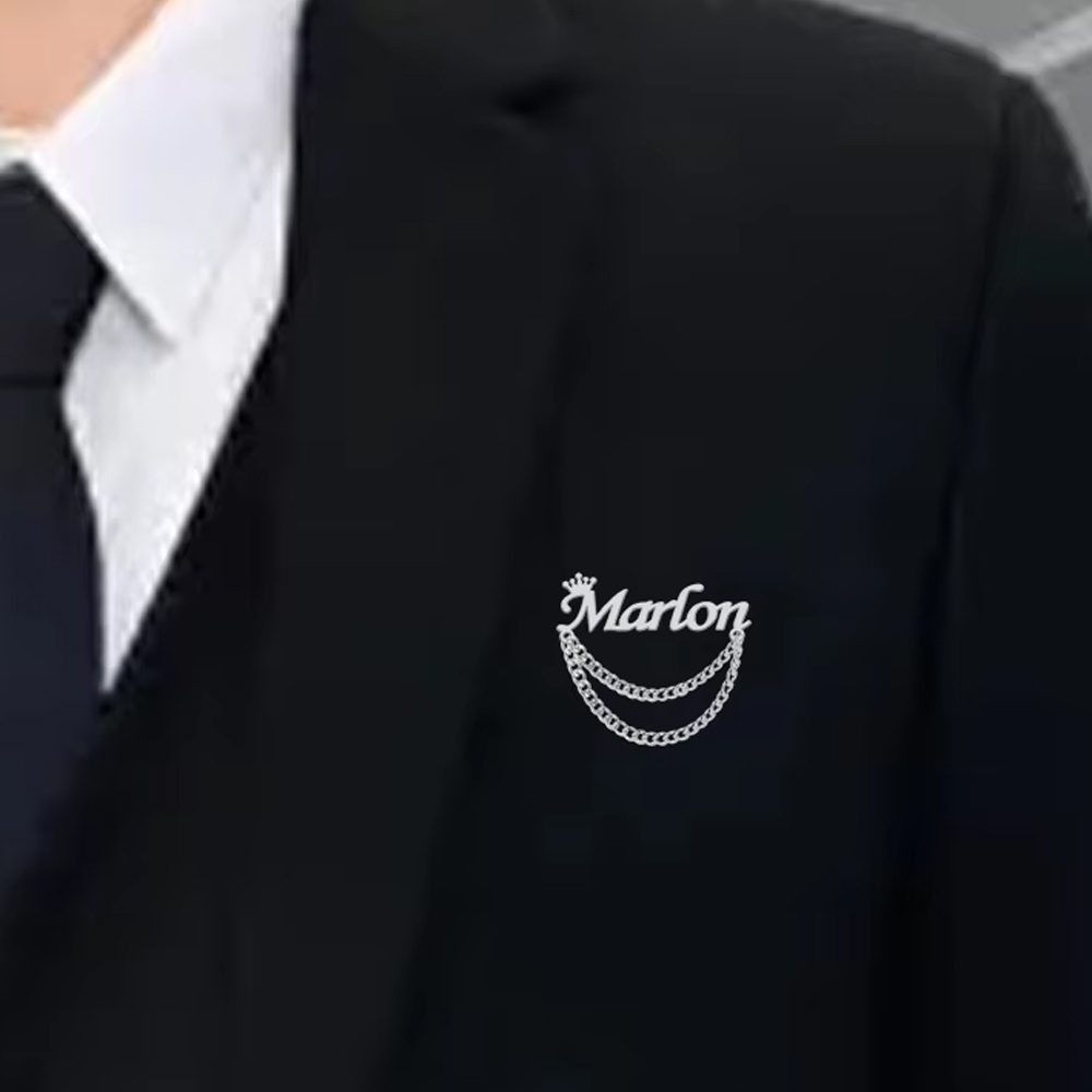 パーソナライズされた名前ブローチ カスタマイズされたクラウン - Embroidery Names のレビューと価格