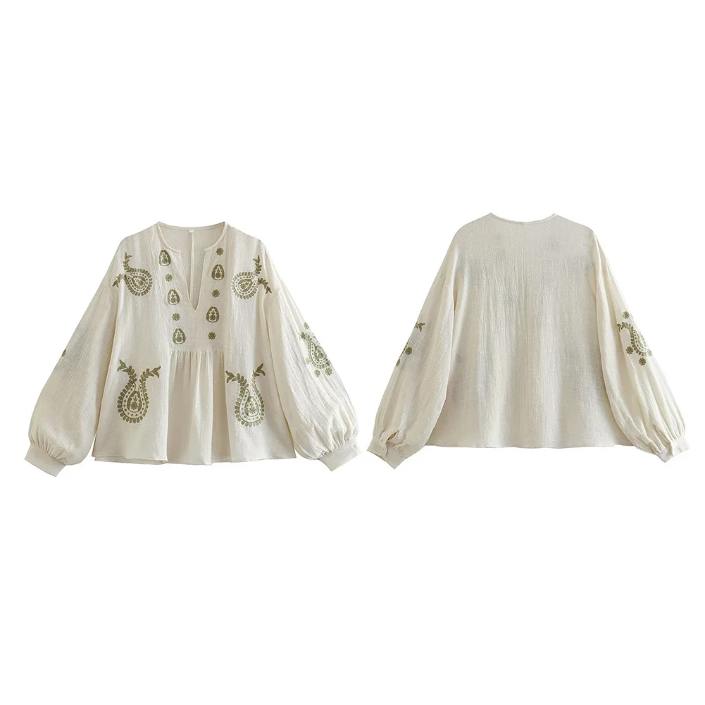 女性のためのゆったりとした綿の刺embroideryシャツ, - Embroidery On Shirt のレビューと価格