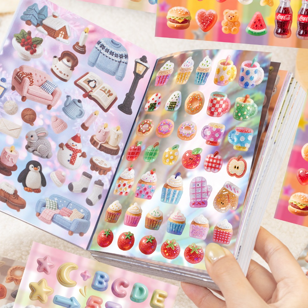 布地の質感刺繍漫画動物ステッカーブック3D花柄レースパッチデ - Embroidery Journal Book のレビューと価格