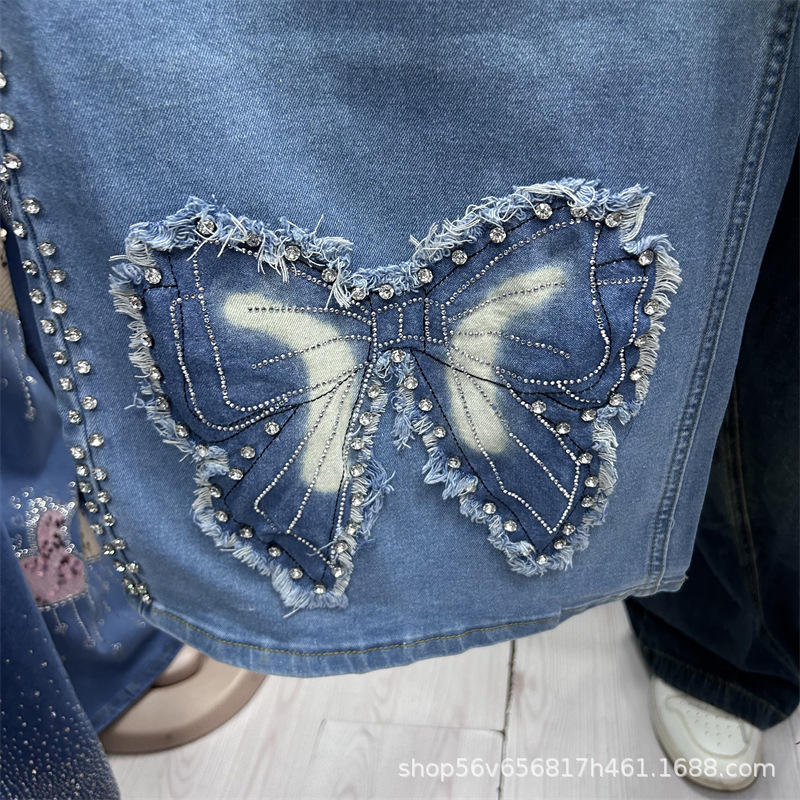 春夏新作ゆったりレディースツーピースセット刺繍蝶柄白半袖Tシ - Embroidery On Shirt のレビューと価格