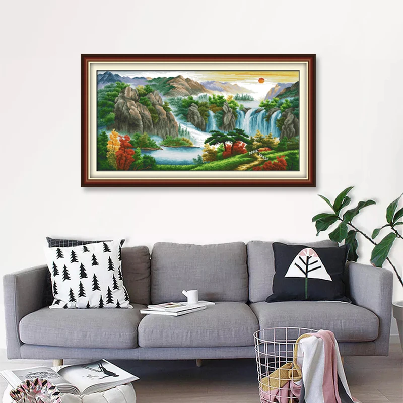 Aida-中国風縫製キット,刺crossクロスステッチ,山の - Embroidery Artist のレビューと価格