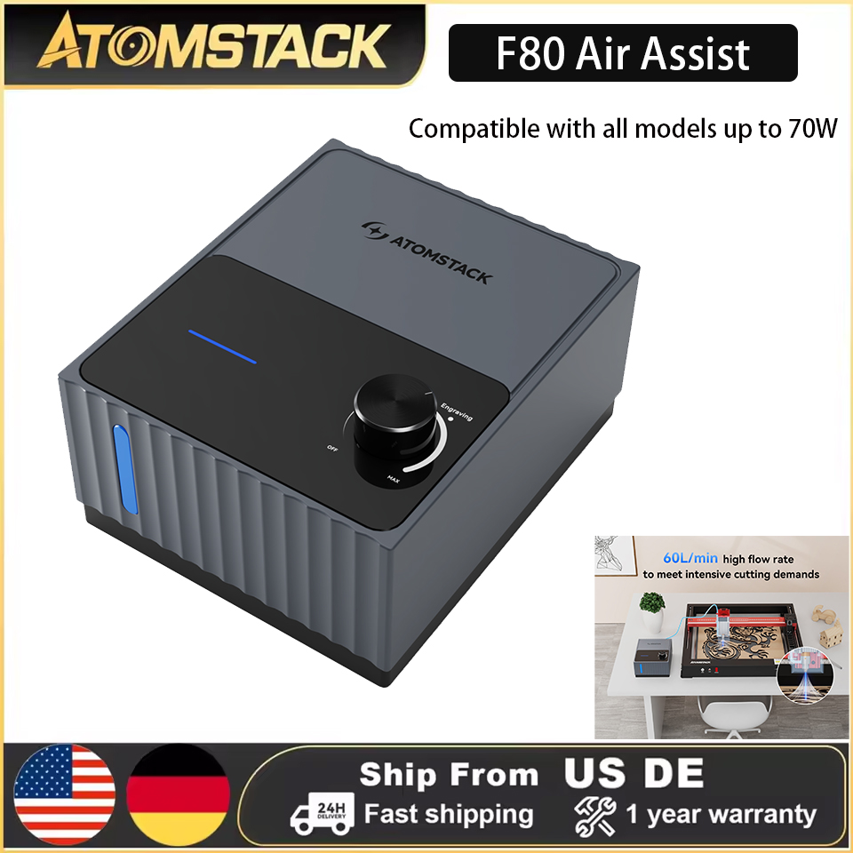 Atomstack F80 レーザー彫刻機用エアアシストポン - Embroidery Removal のレビューと価格