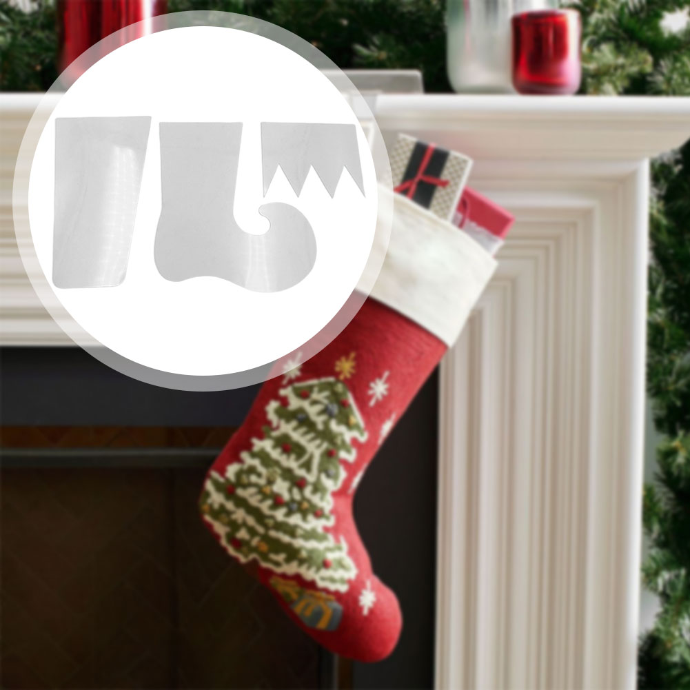 エルフクリスマスストッキングテンプレートプラスチックキルティ - Embroidery Xmas Stocking のレビューと価格