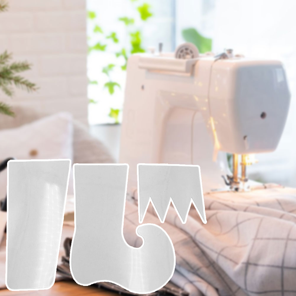 エルフクリスマスストッキングテンプレートプラスチックキルティ - Embroidery Xmas Stocking のレビューと価格