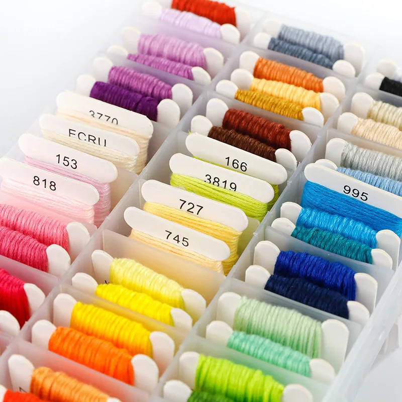 100%コットン刺繍糸キット、収納ケース付き、クロスステッチ - Embroidery Stitches のレビューと価格