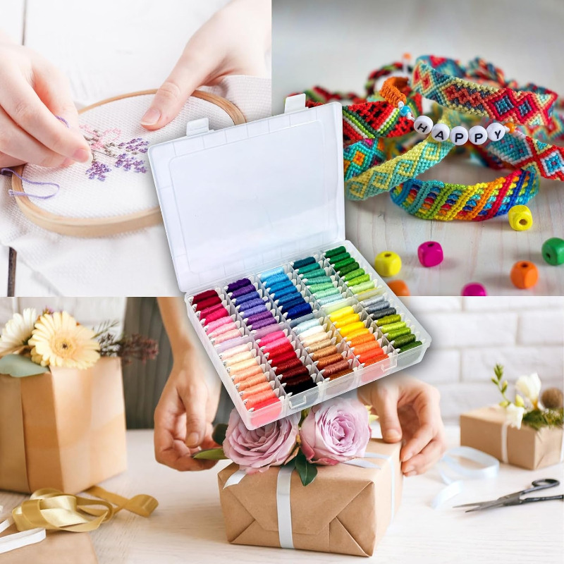 100%コットン刺繍糸キット、収納ケース付き、クロスステッチ - Embroidery Stitches のレビューと価格