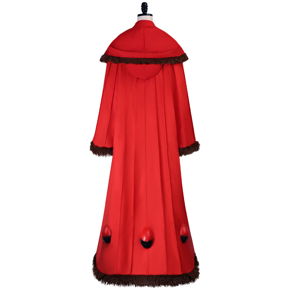 女性用レトロな赤い刺繍ローブとファー付きショールセット 中世 - Embroidery Dress のレビューと価格