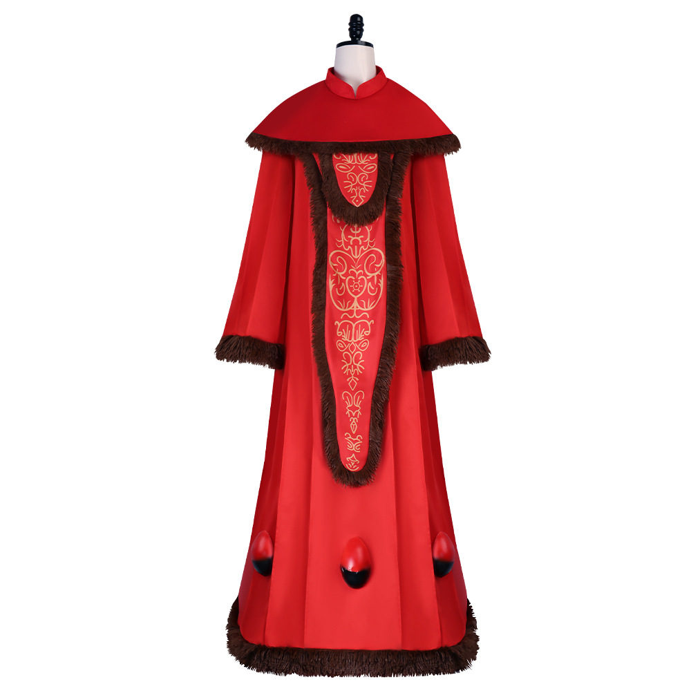 女性用レトロな赤い刺繍ローブとファー付きショールセット 中世 - Embroidery Dress のレビューと価格
